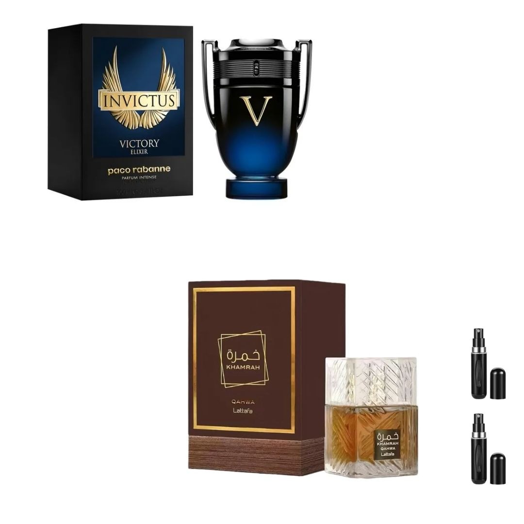 VICTORY ELIXIR+QAHWA COFRE+2PERFUEMROS